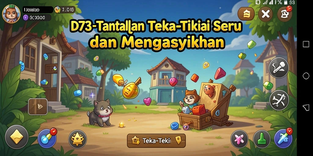 Tampilan antarmuka D73 dengan variasi teka-teki yang menarik.
