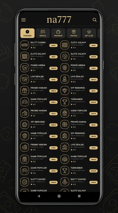 Tampilan katalog aplikasi na777